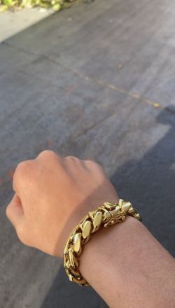 14k plated cuban link set