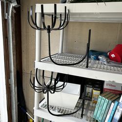 Pair of metal plant hangers