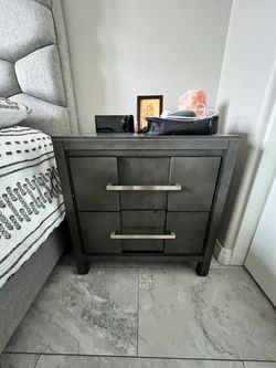 2 Gray Nightstands