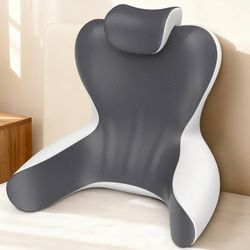 new Reading Pillow for Sitting in Bed, 22”H Back Pillow for Sitting Up,Lumbar Rest & Neck Support Bed Pillows,Backrest Bed Chair with Arms for Reclini