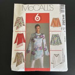 McCalls 6 Great Looks Sewing Pattern M4382 L - XL Size Z Tunic Top 2004