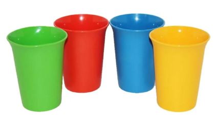 Set of 4 Colorful Plastic Tupperware Bell Tumblers