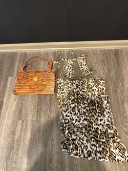 Bamboo Purse With Leopard sundress