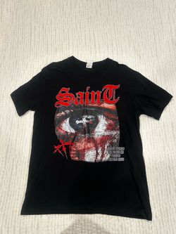 Saint Gothic Eye Cross Graphic T-Shirt Vintage Christian Streetwear Tee