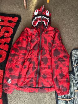 BAPE Shark Puffer Jacket Red Camo