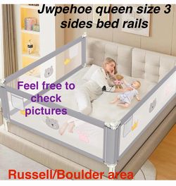 Jwpehoe Height Adjustable Bed Rail for Toddlers, Queen Size