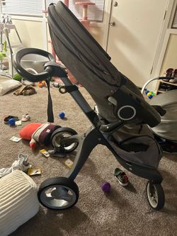 Black and Grey Stokke stroller