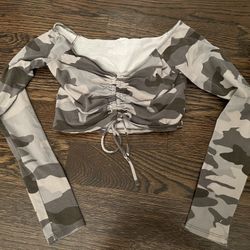 Garage Brand Camo Crop Long Sleeve, XS