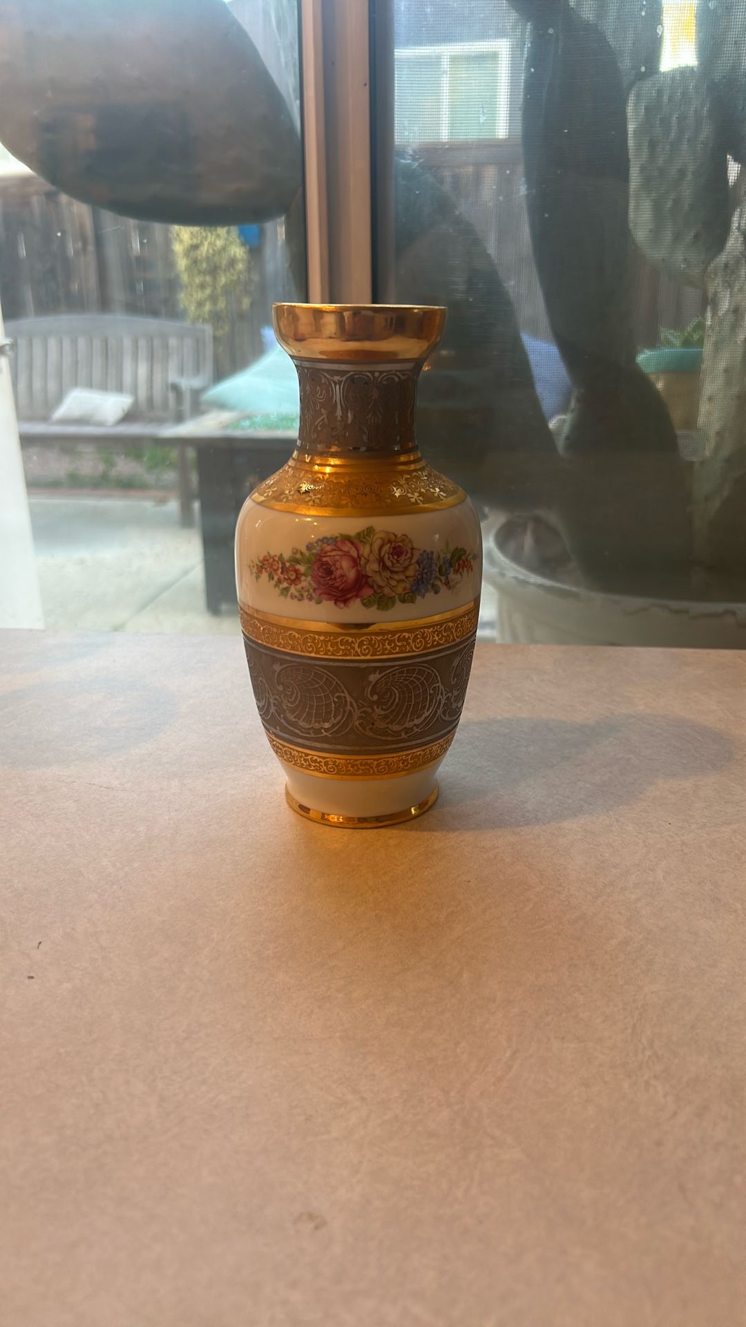 BOHEMIA GOLD & SILVER VASE