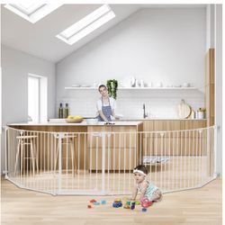 Barrera de seguridad extra ancha de 150" con puerta — Barrera para perros