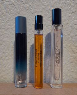 Travel perfume sprays- Glossier, Viktor & Rolf, Dolce & Gabbana