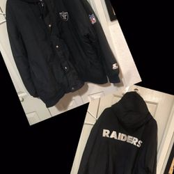 vintage raiders starter parka jacket mens xl oakland los angeles NFL