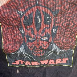 XL Mens STAR WARS DARTH MAUL VINTAGE T-SHIRT BLACK RED
