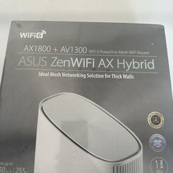 ASUS ZenWiFi AX Hybrid WiFi 6 Mesh Router AX1800 (1 Pack) – New Sealed – 10 in