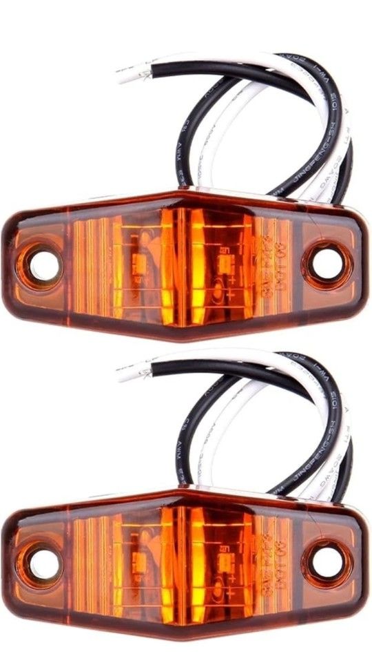 2 x 2.5 Inch Amber Trailer Led Side Fender Marker Clearance Lights