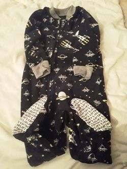 Carter's 12m 12 month winter space design footed pajama onsie $5