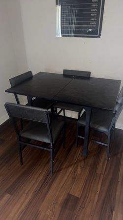 black dining set with 4 chairs adjustable