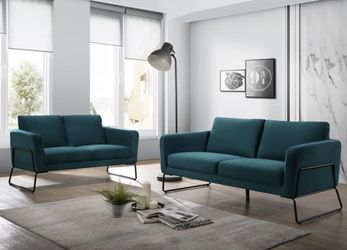 Levi Sofa / Love / Seat- Teal Velvet