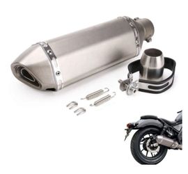 Tesmirror Motorcycle Exhaust Muffler 1.5-2"Inlet With Removable DB Killer