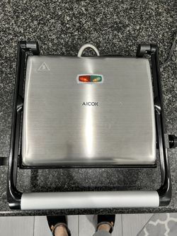 Panini Sandwich Press-Grill-Aicok GT-02 Panini Press Grill & Gourmet Sandwich Maker Polished Stainless Steel