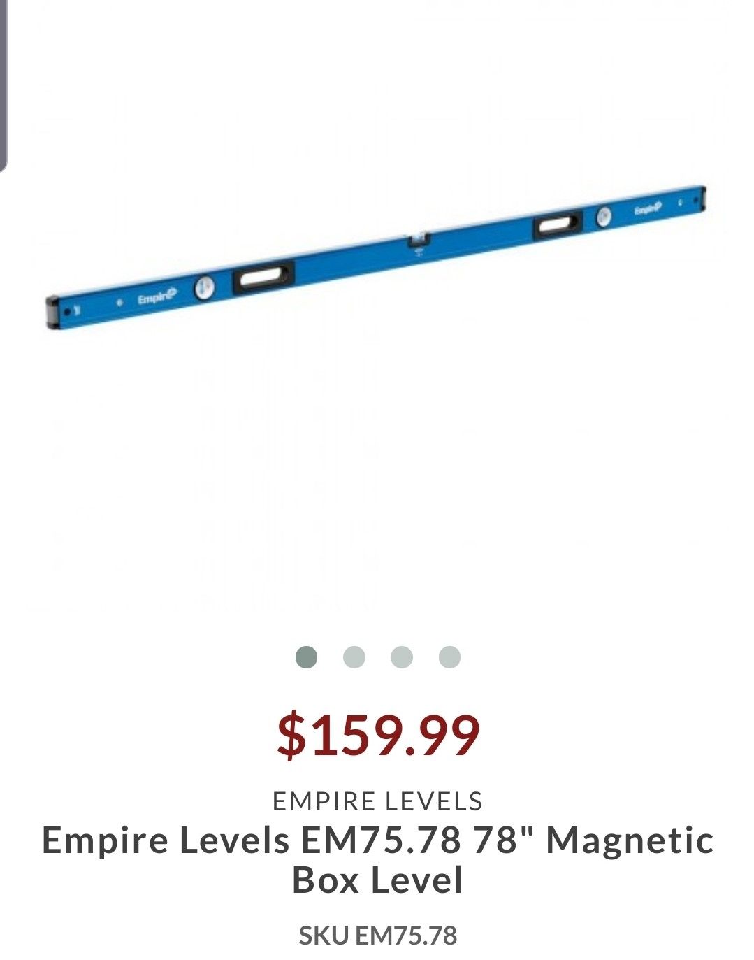 78 inch EMPIRE BOX LEVEL Used