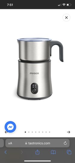 Miroco Detachable Milk Frother, 4 in 1 Automatic Stainless Steel Milk Steamer NEW
