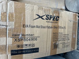 NEW  3/8" Thick 100 sq. ft. (25 pcs) Gym EVA Foam Floor Mats (24" × 24") | Steel Pattern, Black