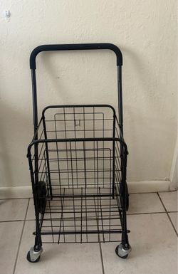 Black Folding Wire Shopping Cart