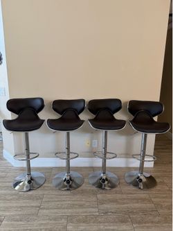 Modern Bar Stools (Adjustable Height ) x 4