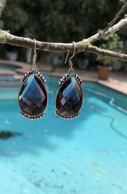 Amethyst sterling silver earrings
