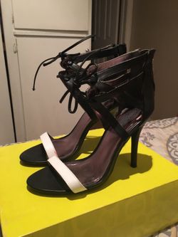 Black and white heels