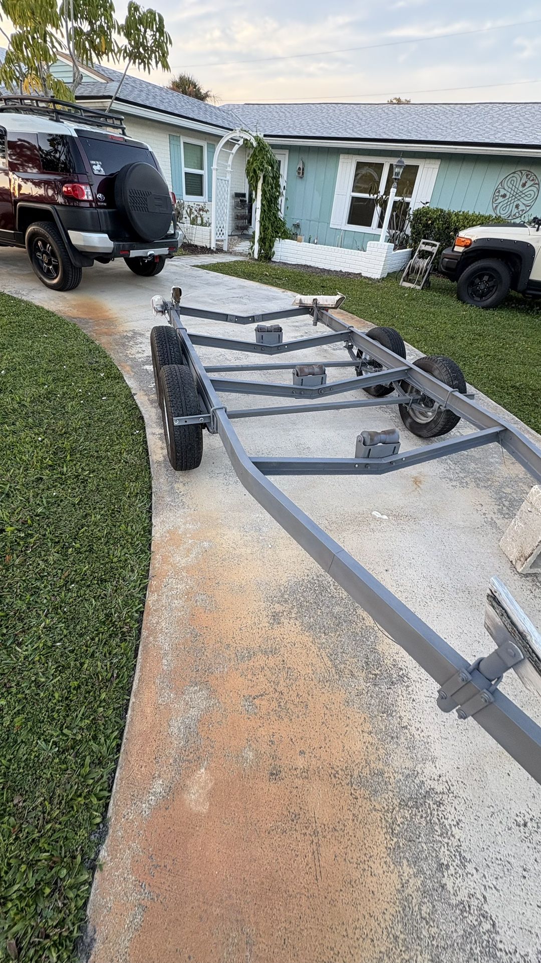 Double axle galvanized trailer