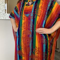 Frida Rainbow Poncho Shawl