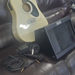 ESTEBAN CADILLAC GUITARRA CON AMPLIFICADOR CRATE TAXY TX-15PKG MICROPHONE AND ALL CABLES 