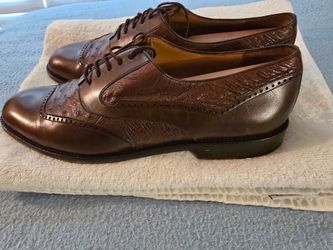 Brown Genuine Ostrich Leather shoes
