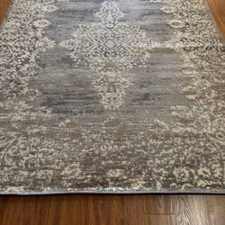 Rectangular Area Rug - 7 1/2' x 9 1/2', blue/grey