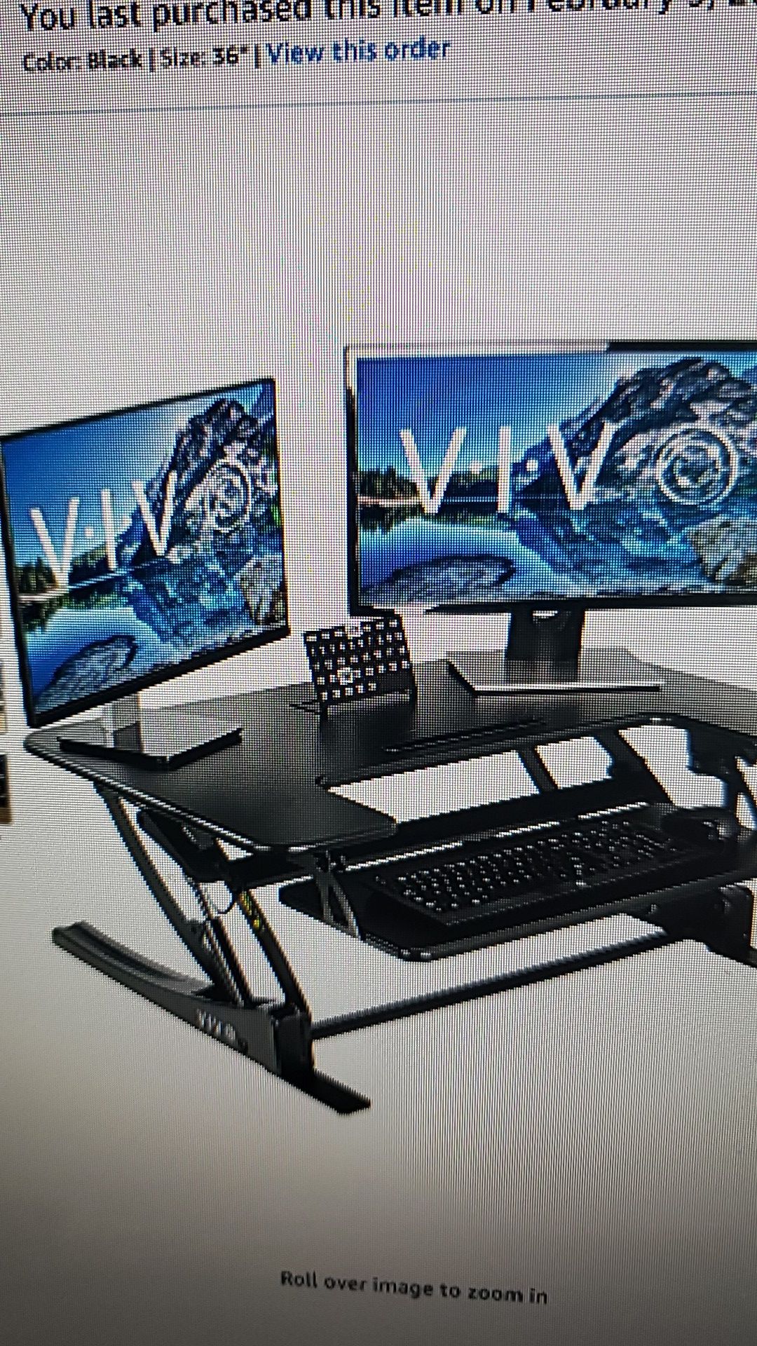 Vivo Black Adjustable 36 inch stand up desk