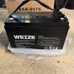 Weize 12 Volt AGM Deep Cycle 100 Amp Battery