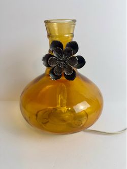 Pier One Amber Colored Night Light/Lamp  Only 9”