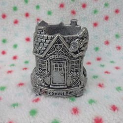 Pewter Jar Candle Holder Home Sweet Home Carson 1996 Yankee Candle Vintage