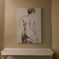 Messy Bun on canvas with striking gold accents