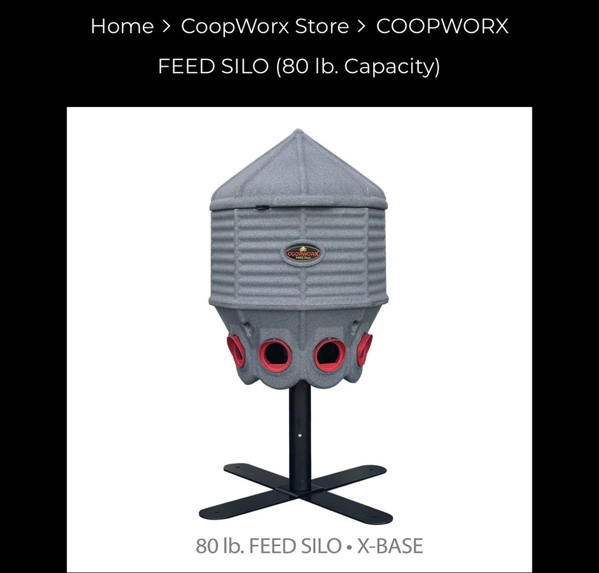 CoopWorx 80lb Chicken Feeder
