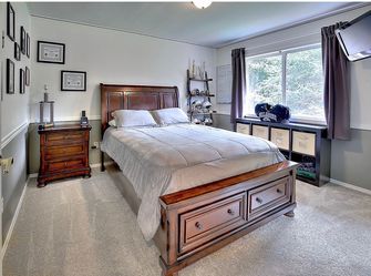 Queen Bed Frame, Mattress & Matching Nightstand