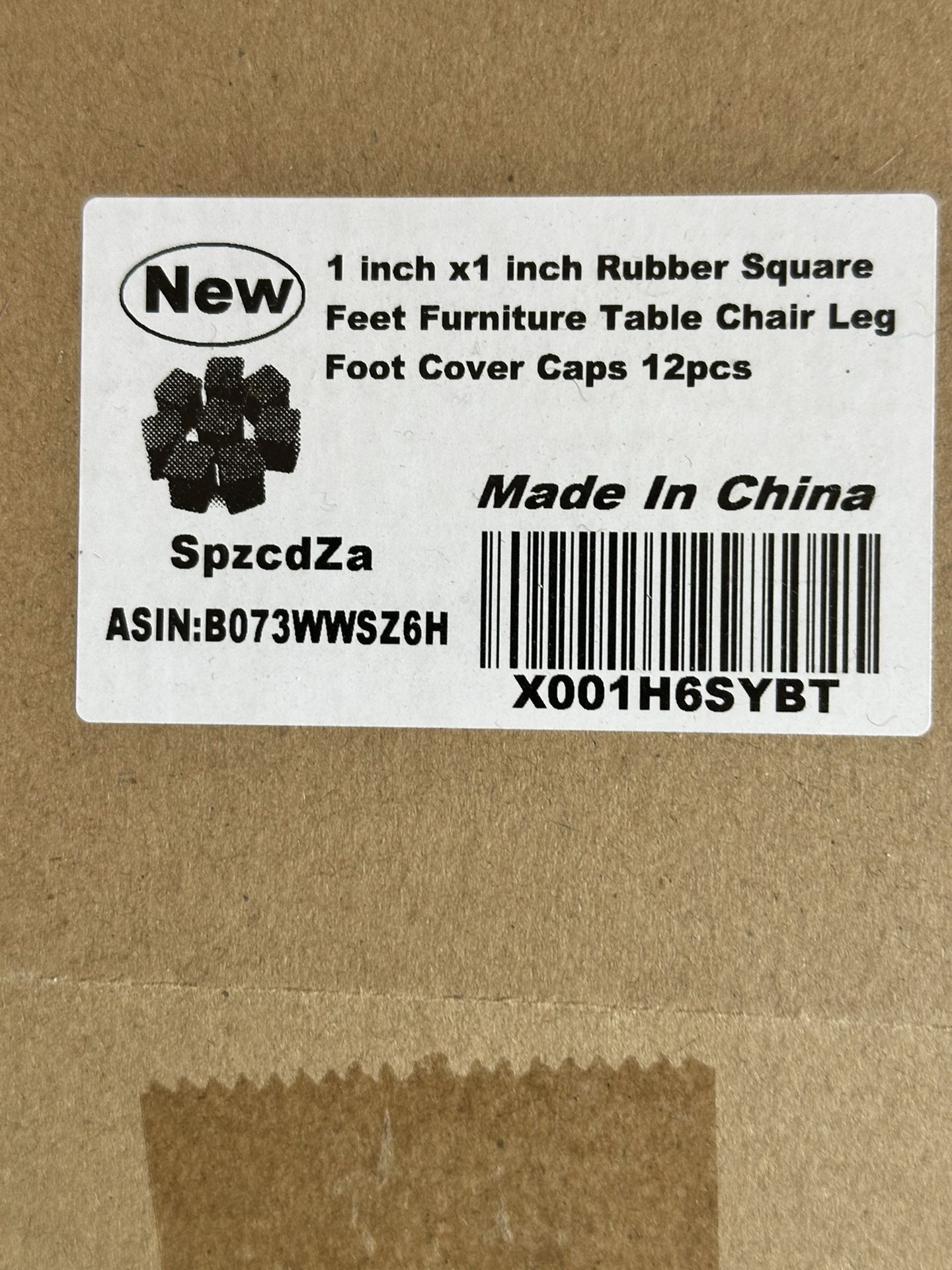 Rubber, Square Feet, Chair Leg Foot Covers