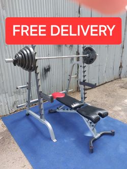 Body-Solid Squat Rack / Olympic Weight Plates / Gym / Gymnasio / Power Rack / Pesas / Bench Press / Fitness