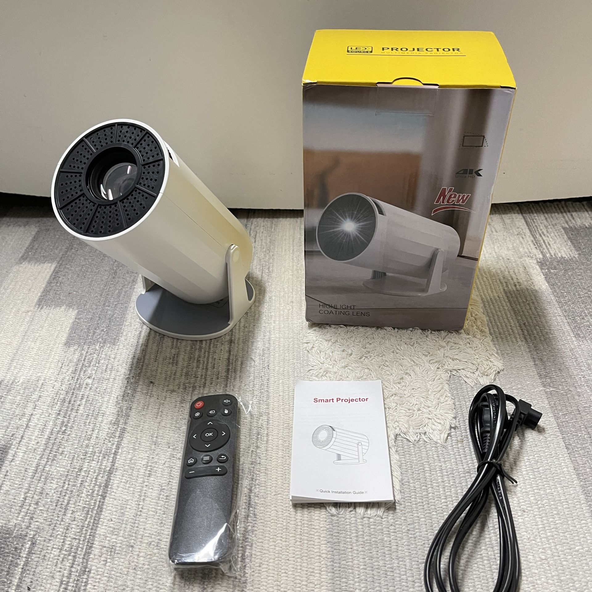 New Mini Projector, Portable 4K 1080P FUll HD