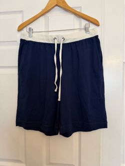 Daniel Buchler Men's Luxury Loungewear Set - Pima Cotton Striped V-Neck Tee & Contrast Shorts XL