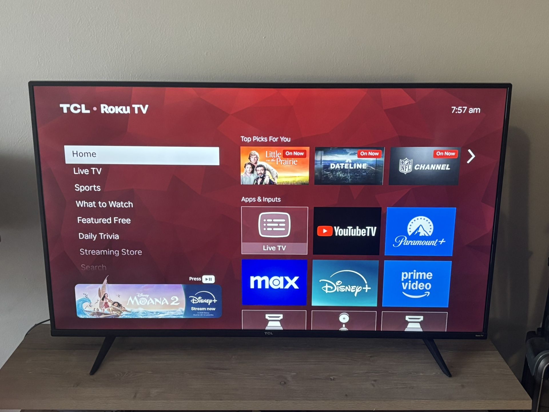 55” TCL Roku TV