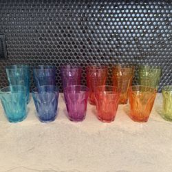 🌈 Set of 12 Tall and Short Plastic Glasses — Pool Safe/Friendly
