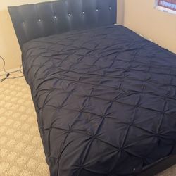 Black bed Frame With Headboard With Crystals 